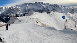 Avoriaz  Ski Pointe de Mossette vers Brochaux via piste Abricotine [upl. by Haizek]