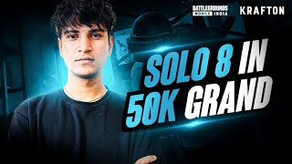 Solo 8 Kill In 50k Grand 🔥  iPhone 14  BGMI COMPETETIVE 🇮🇳 [upl. by Jeanne]