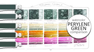 Watercolor Comparison Perylene Green  5 Brands to Explore [upl. by Enaud]