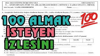 5 Sınıf Din Kültürü ve Ahlak Bilgisi 2 Dönem 2 Yazılı  1 Örnek 2022 [upl. by Dier221]