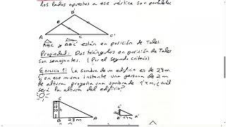 Triángulos semejantes criterios de semejanza y triángulos en posición de Tales 2º 3º y 4º ESO [upl. by Lebasiram]