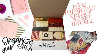 12x12 Paper Pad Storage Pocket Tutorial Maymay Inspired Organize Your Paper Stash [upl. by Nyssa]