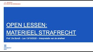 Open lessen UGent  Opleiding Criminologie  Materieel strafrecht [upl. by Adair]