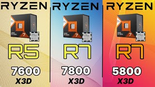 7600x3d vs 7800x3d vs 5800x3d vs R9 9950x vs i9 14900k vs 7900x3d vs 7950x3d 7600x3d gaming test [upl. by Bez]