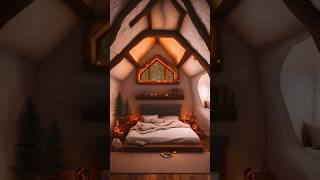 Warm and cozy cabin bedroom interior on a snowy dayambience relax blizzard [upl. by Ahsinek515]