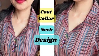 Ladies Coat Collar Neck cutting and Stitching  कोट कॉलर नेक डिज़ाइन [upl. by Eivla]