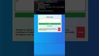 Day 2699 New Add Notes App using Javascript CSS HTML coding javascriptprojects viralshort [upl. by Norha]