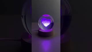 Color Changing LED 3D Crystal Ball Review shortvideo crystalball [upl. by Nivan]