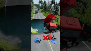 Dump trucks vs massive water pit 15  beamngdrive carsvsmassivepotholes waterpit monstertruck [upl. by Zeitler749]