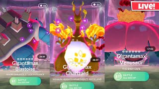 New Gigantamax Blastoise Venusaur amp Charizard Raid in pokemongo [upl. by Bobker]