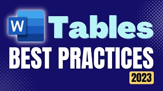 Word Tables Best Practices  2023  The ultimate guide [upl. by Huston]