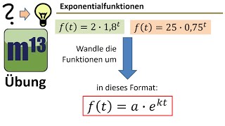 Exponentialfunktion in ein Format mit der Basis e umwandeln [upl. by Bennir]