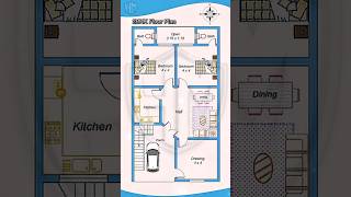 House plan 8751575m  2BHK Floor Plan  two bedrooms Plan houseplan housedesign shorts [upl. by Lamej]