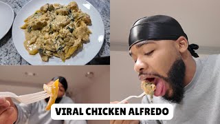 Making Viral Chicken Alfredo Pasta 🍝🐓 [upl. by Findlay]