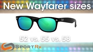 RayBan New Wayfarer Sizes 52 vs 55 vs 58  SportRx [upl. by Jillayne]