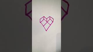 3d heart drawing heart easydrawing 3dart 3d short [upl. by Lledrac]