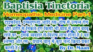 Baptisia Tinctoria  Homeopathic Medicine Part 1  bydrncghosh [upl. by Nnanaej770]