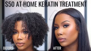 HOW TO USE KERATIN TREATMENT AT HOME TO STRAIGHTEN NATURAL HAIR [upl. by Halden561]