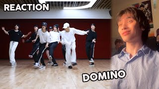 Reacting To Stray Kids DOMINO Dance Practice INSANE [upl. by Ainevul]