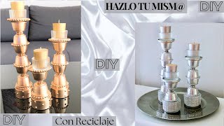 💎DIY CANDELABROS ELEGANTES CON CÁPSULAS DE CAFÉ RECICLADAS  DIY CREATIVO [upl. by Gardy]