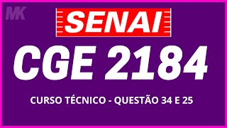 PROVA DO SENAI CGE 2184  PROGRESSÃO GEOMÉTRICA Q34 E GEOMETRIA ANALÍTICA Q25 [upl. by Bahe]