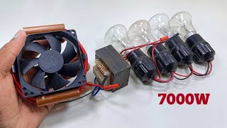 How to Make 240V Free Energy Generator 7000W PVC coper wire Cooling Fan and Magnet at home [upl. by Anael]