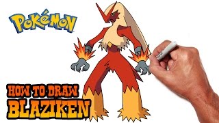 How to Draw Blaziken  Pokemon [upl. by Kcyred]