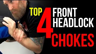 Top 4 Chokes From Front Headlock Series For Self Defense · BJJ · MMA [upl. by Anelhtac]