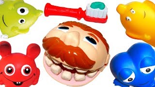 Babblarna leker tandläkare och borstar tänderna  Babblarna leker med rolig Play Doh  Lek och lär [upl. by Reece34]