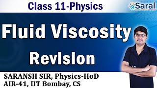 Fluid  Viscosity Revision Physics Class 11 JEE NEET [upl. by Volin]