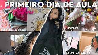 PRIMEIRO DIA DE AULA GRWM 💗 matérial escolar estudos penteado 💋 [upl. by Netnerb]