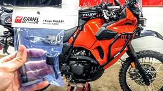 KLR 650 Camel ADV 1Finger Clutch Mod amp Single Track Test [upl. by Pyle]