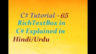 RichTextBox in C Explained in Hindi [upl. by Yeca]