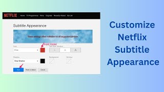 How to Customize Netflix Subtitle Appearance [upl. by Woodberry]