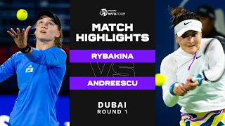 Elena Rybakina vs Bianca Andreescu  2023 Dubai Round 1  WTA Match Highlights [upl. by Rosamond523]