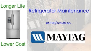 Maytag Whirlpool Refrigerator  Coil Cleaning for Energy Savings and Optimum Performance [upl. by Ordnassela]