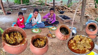 how to cook HANDI Chicken Curry  cooking ampeating  home made handi chicken recipe  rural village [upl. by Halak]