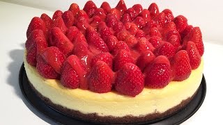 Strawberry Cheesecake with Chocolate Digestive Biscuit Base  Cheeky Crumbs [upl. by Binky11]