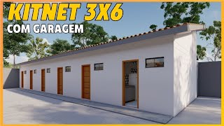 KITNET 3X6 COM GARAGEM KITNET 18m² [upl. by Nylhtiak]