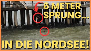 6 METER SPRUNG IN DIE NORDSEE  IM NOVEMBER jump abenteuer icebath [upl. by Eremaj]