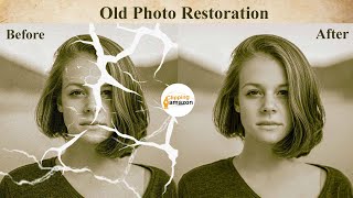 Old Photo Restoration Very Old Photo Restoration Photoshop  Clipping Amazon [upl. by Rehportsirhc]