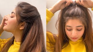 Simple and cute hairstyle for everyday  wajeeha [upl. by Talyah]