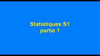 Statistique S1 partie 1 quot introduction et notions de base quot [upl. by Ader]