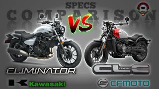 KAWASAKI ELIMINATOR vs CFMOTO 450 CLC SPECS COMPARISON [upl. by Farman119]