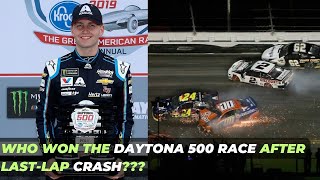 Who won the DAYTONA 500 race after last lap crash [upl. by Drisko]