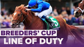 LINE OF DUTY wins Juvenile Turf  Breeders Cup 2018 [upl. by Atnohsal681]