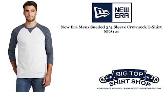 New Era Mens Sueded 34 Sleeve Crewneck TShirt NEA121 [upl. by Atirres]