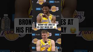 Bronny James amp Dalton Knecht joking at Lakers media day 😂 [upl. by Hulbig]