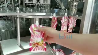 Spout bag packing machine for liquid juice [upl. by Otsuj]