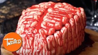 Strawberry Brain Cake Recipe  Halloween Cake Ideas  Halloween Party Foods  Twisted [upl. by Noorah869]